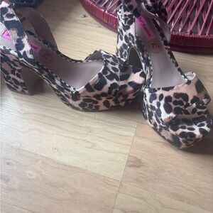 Betsey Johnson Animal Print Platform Heels